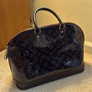 Louis Vuitton Alma GM Monogram Vernis Hand Bag Burgundy